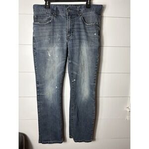 TK Axel Jeans‎ Mens 34x32 Slim Straight Paint Splatter Distressed Denim Pants